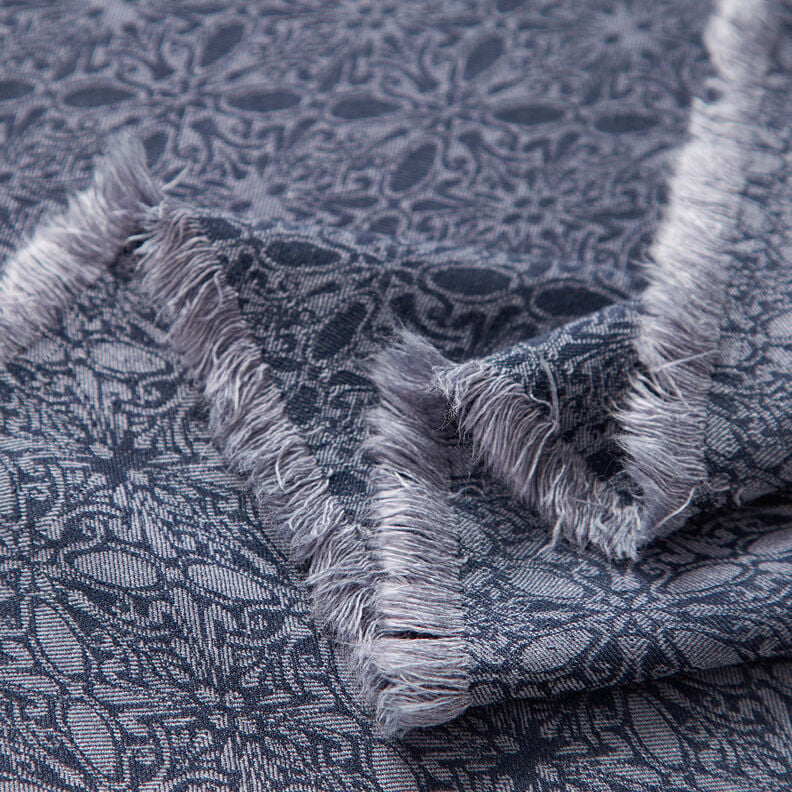 Stretch Jacquard Ornamente – jeansblau,  image number 5