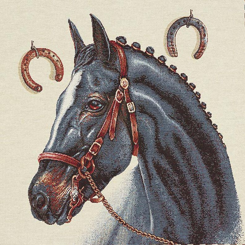Dekostoff Gobelinstück Pferd – beige,  image number 1