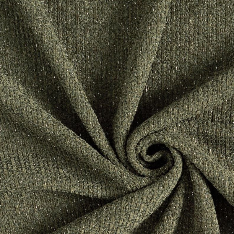 Chenille Strickjacquard Glitzer – dunkelpinie/silber metallic,  image number 1