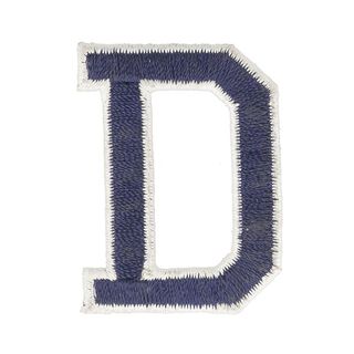 Applikation Buchstabe D [ Höhe: 4,6 cm ] – marineblau, 