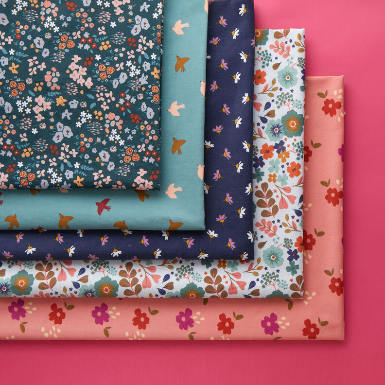 Babycord grosse Blumen – hummer/traube, image number 5