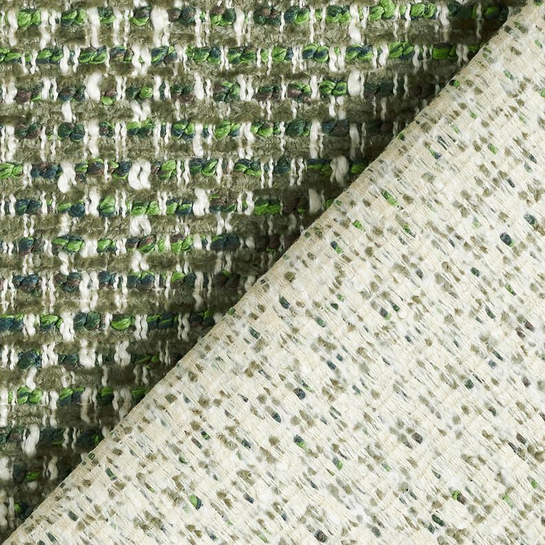 Polsterstoff bunte Boucléoptik – dunkelpinie/creme,  image number 3