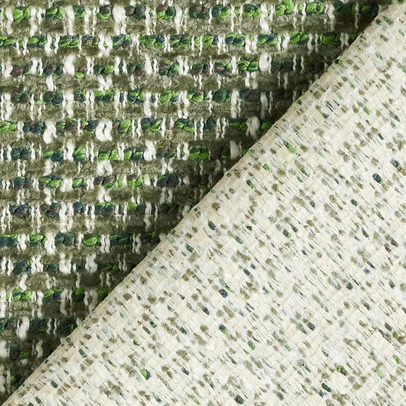 Polsterstoff bunte Boucléoptik – dunkelpinie/creme, image number 3