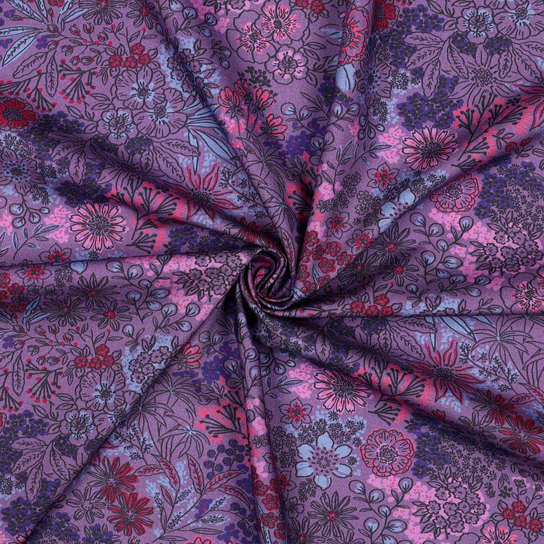 Baumwollpopeline Wildblumen | Poppy Fabrics – lavendel, image number 4