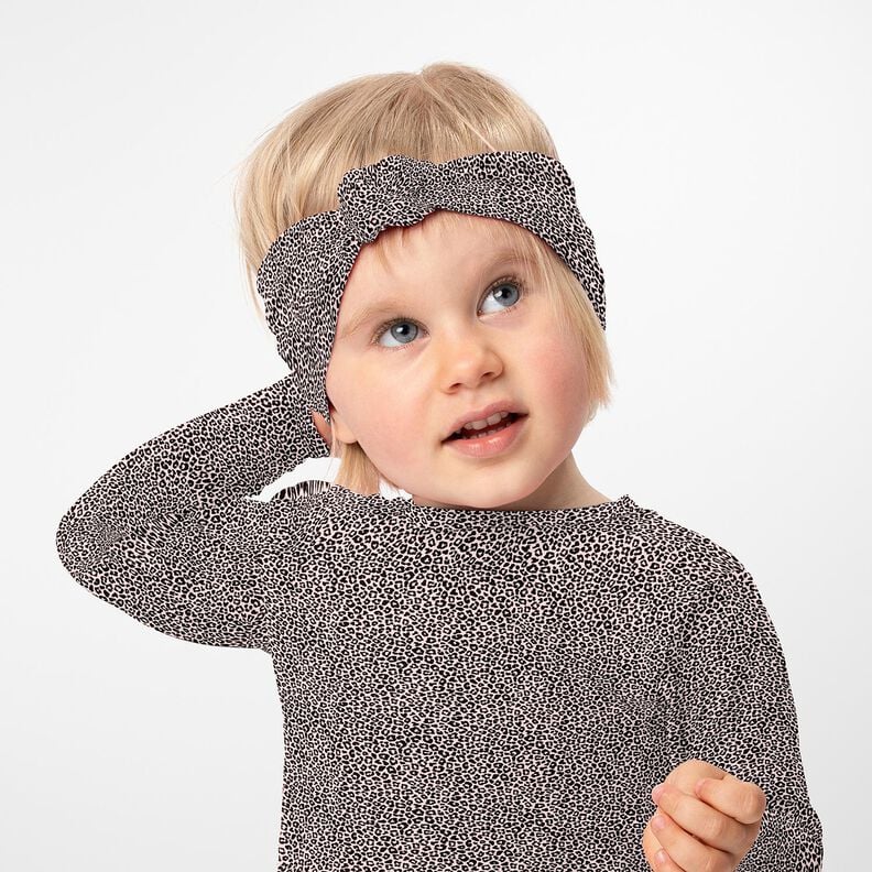Baumwolljersey Mini Leo Print – hellrosa/schwarz, image number 6
