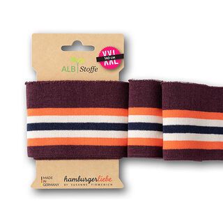 GOTS Strickbündchen CUFF ME COLLEGE [ 140 cm | 7 cm ] | Albstoffe – bordeauxrot/orange, 