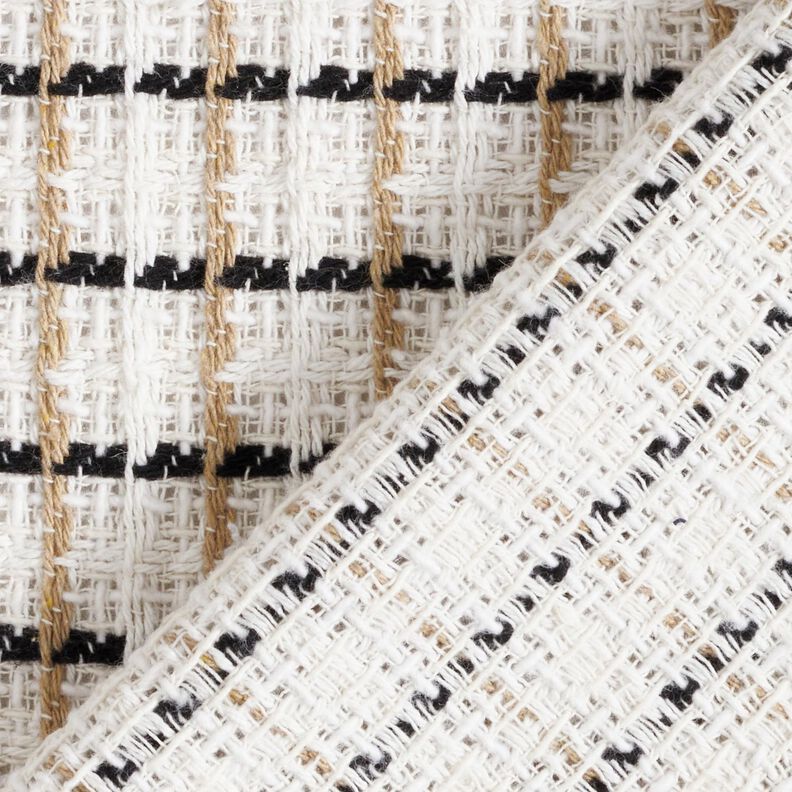 Grober Bouclé Karo – weiss/beige,  image number 4