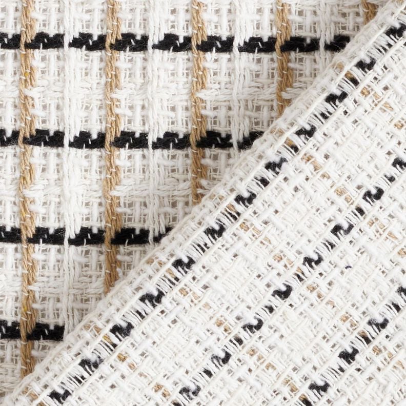 Grober Bouclé Karo – weiss/beige, image number 4