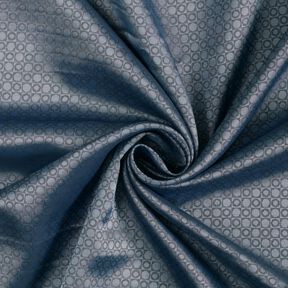 Futterstoff Jacquard Kästchen und Punkte – stahlblau, 