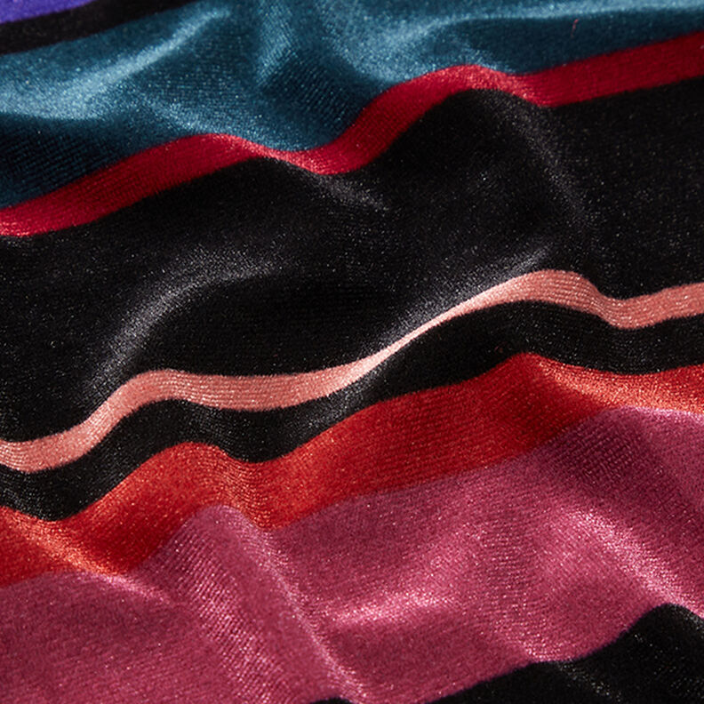 Stretch Samt Blockstreifen – schwarz,  image number 2