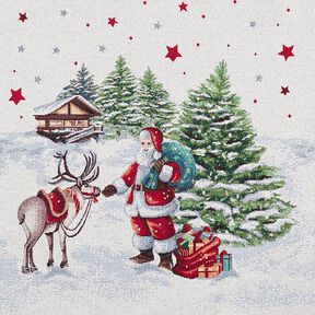 Dekopanel Gobelin Weihnachtsmann Lurex – wollweiss, 