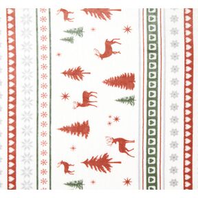 Kuschelfleece Hirsche im Schnee – elfenbein/kupfer, 