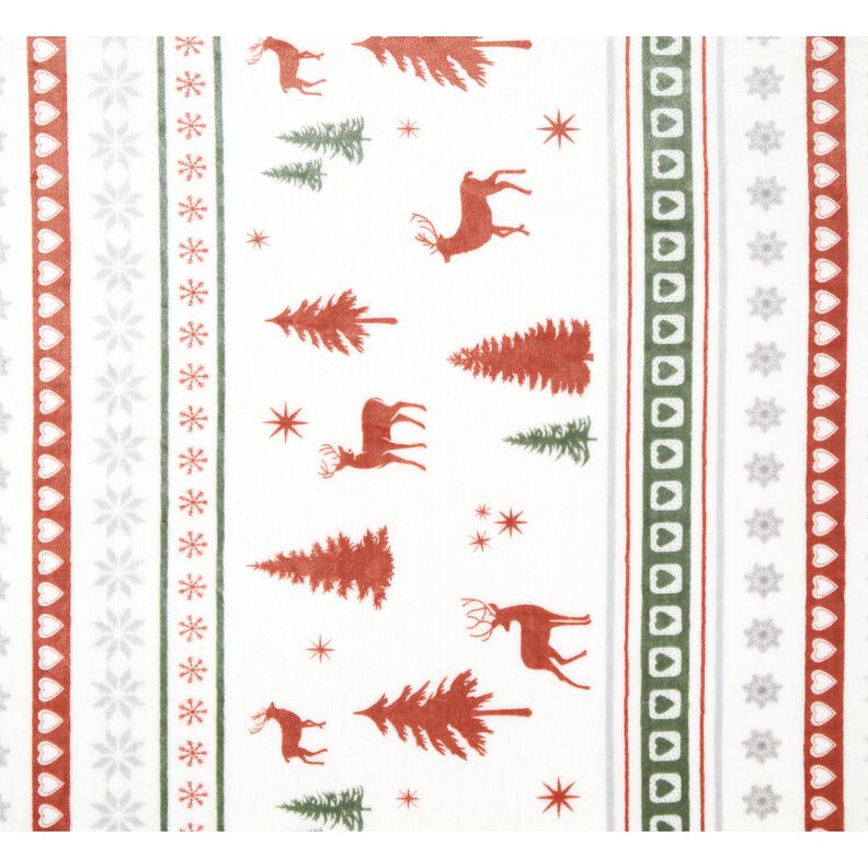 Kuschelfleece Hirsche im Schnee – elfenbein/kupfer,  image number 1