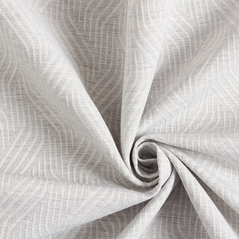 Dekostoff Jacquard Wellenlinien – hellgrau, image number 3