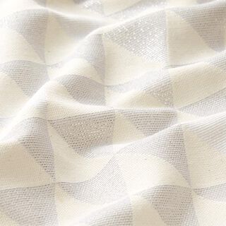 Dekostoff Jacquard Glitzerdreiecke – hellgrau/silber, 