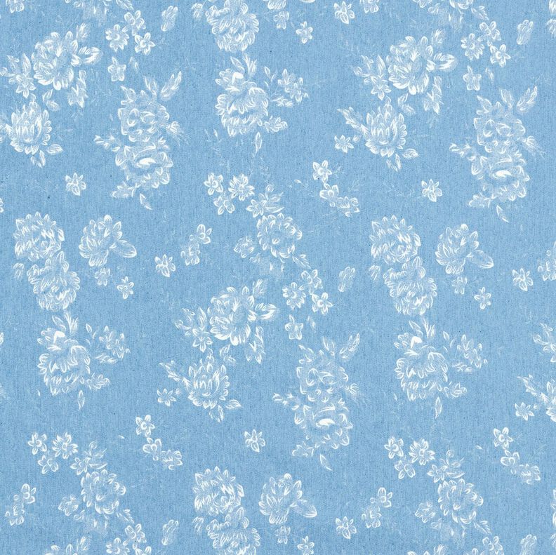 Chambray kleine Rosen – hellblau/wollweiss,  image number 1