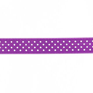 Satinband Tupfen - lila/weiss, 