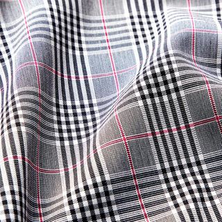 Hosenstoff Schottenkaro Stretch – grau/intensiv pink, 
