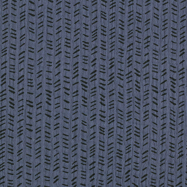 Musselin/ Doppel-Krinkel Gewebe Strichel-Zick-Zack – nachtblau,  image number 1