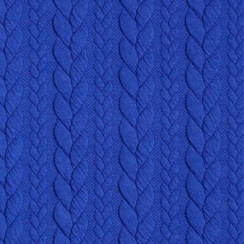 Jerseyjacquard Cloqué Zopfmuster – königsblau,  image number 1