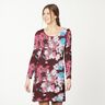 Baumwolljersey verwischte Blumen Digitaldruck – merlot/blau,  thumbnail number 5
