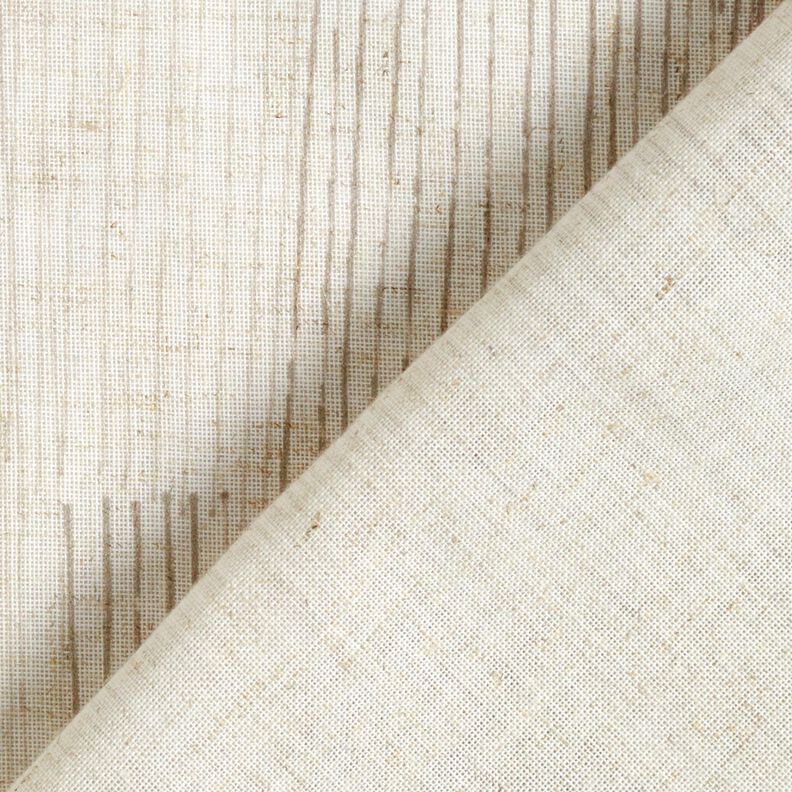 Gardinenstoff Leinen-Mix unregelmäßige Streifen  – dunkelbeige/natur,  image number 4