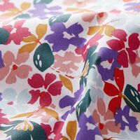 Beschichtete Baumwolle Pastell Blumen – weiss/lila