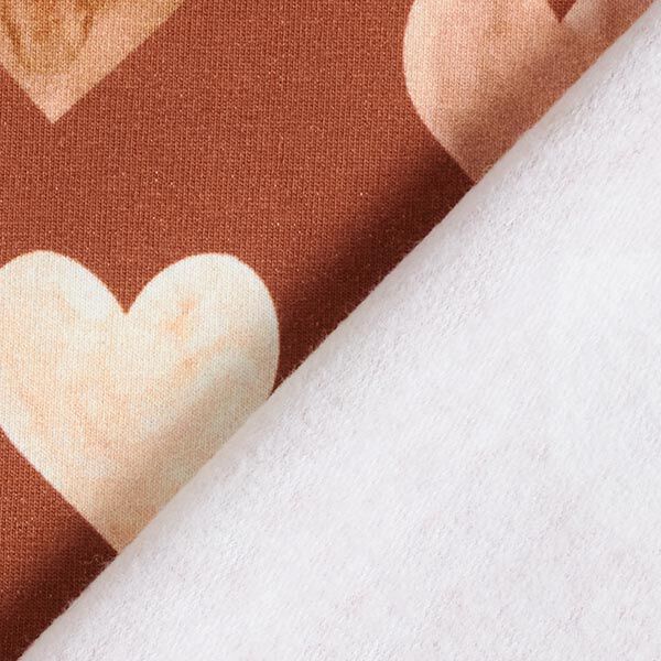 Sweatshirt angeraut Aquarell-Herzen Digitaldruck | by Poppy – terracotta/lachs, image number 4