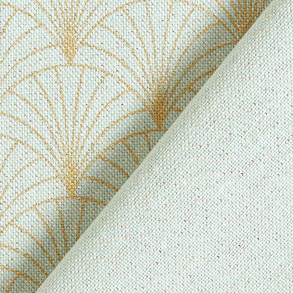 Dekostoff Halbpanama Artdeco-Muscheln – mintgrün | Reststück 50cm