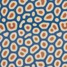 Dekostoff Halbpanama abstraktes Leomuster – blau/cashew,  thumbnail number 1