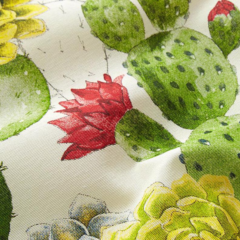 Dekostoff Canvas Kakteen – natur/grün,  image number 2
