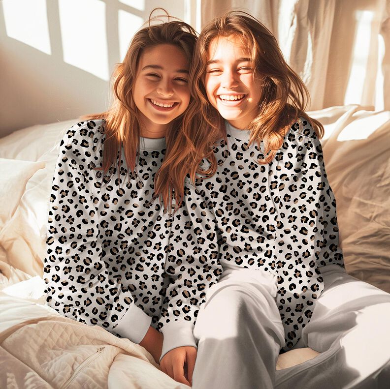 Sweatshirt angeraut Leo Print | Poppy Fabrics – creme/anemone,  image number 5