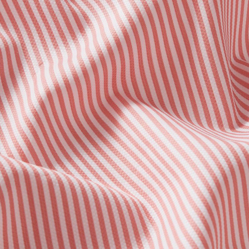 Baumwollstoff schmale Streifen – weiss/pfirsichorange, image number 2