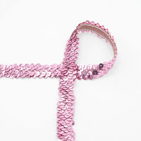 Elastische Paillettenborte [20 mm] – rosa, 