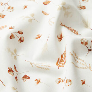 Baumwollstoff Popeline Wildblumen – weiss, 