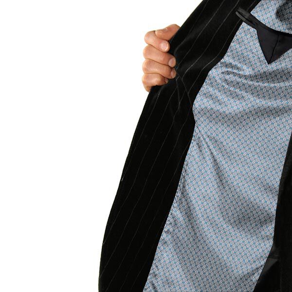 Futterstoff Rautenmuster – grau/blau | Reststück 50cm
