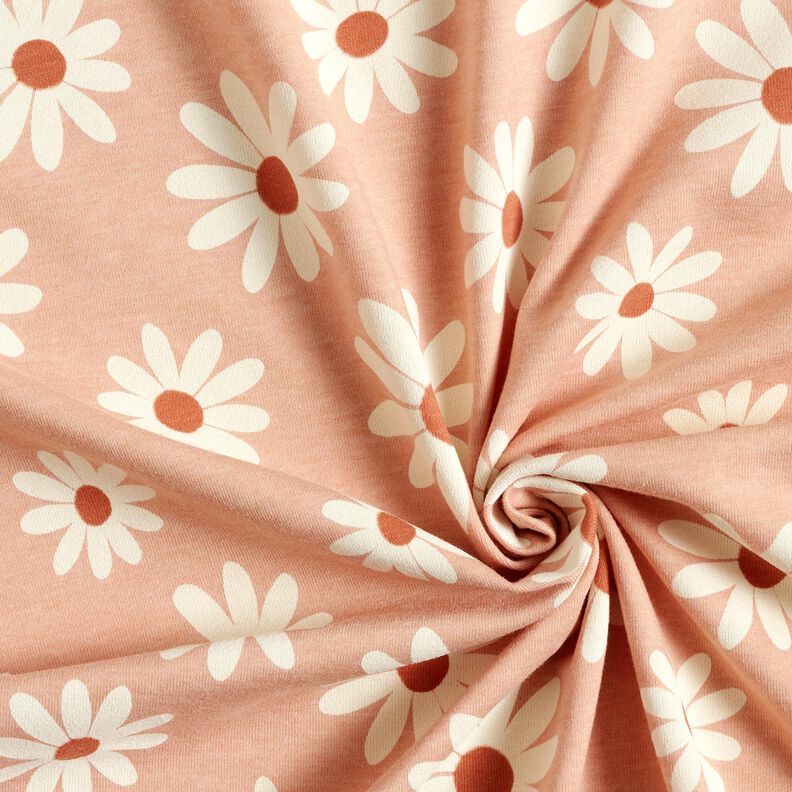 Baumwoll-Mix Jersey Blümchen – hellaltrosa, image number 3