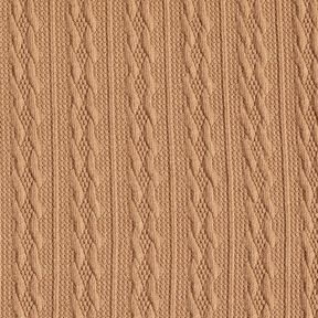 Strickstoff Zopfmuster – rehbraun, 