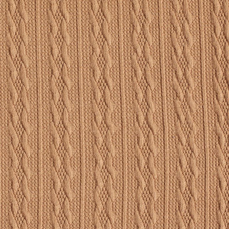Strickstoff Zopfmuster – rehbraun, image number 1