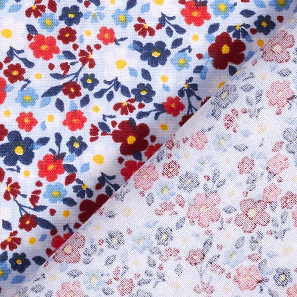 Baumwollpopeline kleine Blümchen – babyblau | Reststück 50cm