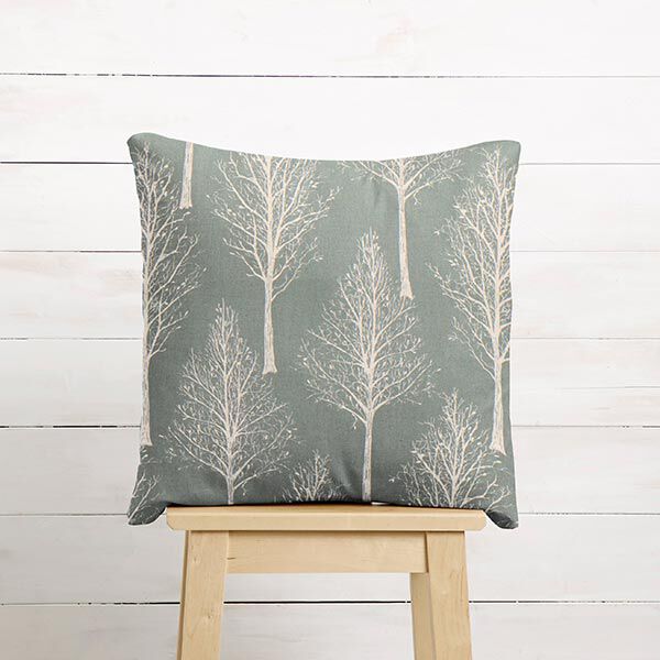 Dekostoff Halbpanama Baum-Silhouette – schilf/natur