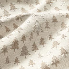 Dekostoff Jacquard glitzernde Tannen – beige/silber, 