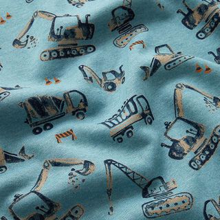 Sweatshirt angeraut Baustellenfahrzeuge | by Poppy – blaugrau, 