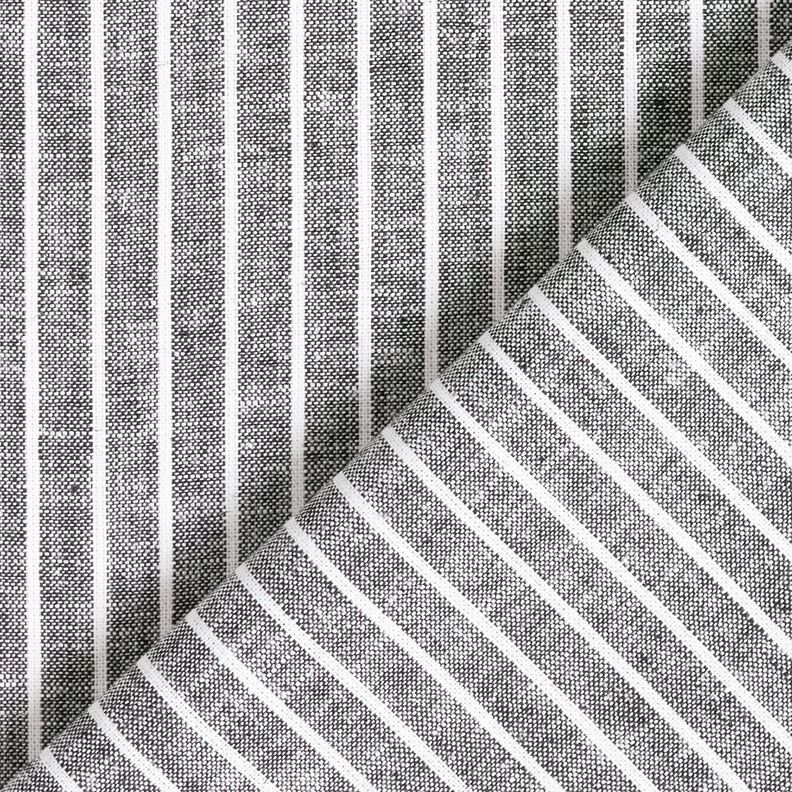 Leinen-Baumwoll-Mix breite Streifen &ndash; schwarz/weiss,  image number 4