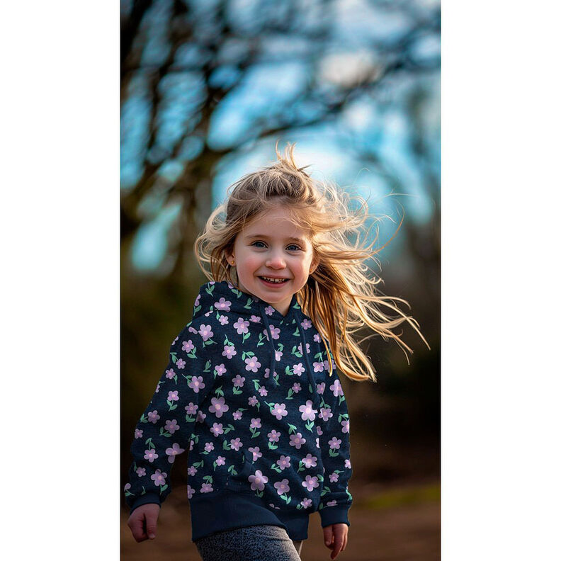 Sweatshirt Blumen | by Poppy – anthrazit/flieder,  image number 6