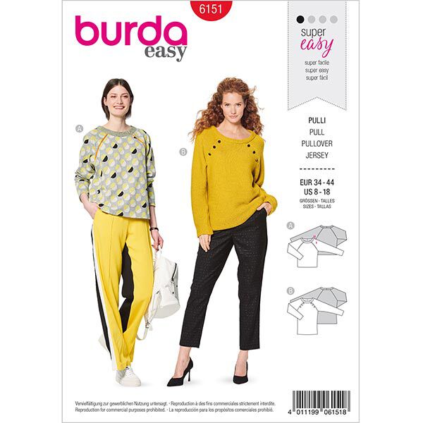 Sweatshirt | Burda 6151 | 34-44, image number 1