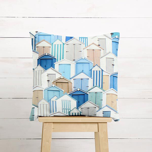 Outdoorstoff Canvas Strandhäuser – blau/weiss,  image number 8