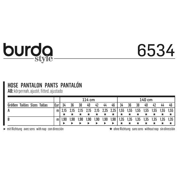 Hose / Jeans / 3/4 Hose | Burda 6534 | 34-46, image number 6