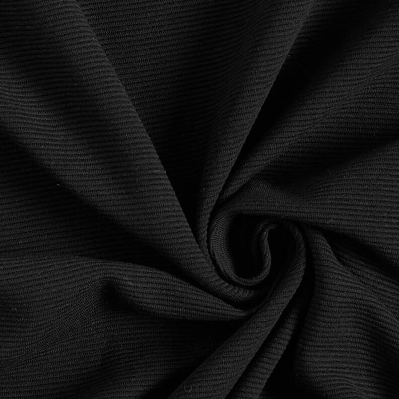 Ottoman-Rippenjersey Uni – schwarz,  image number 1