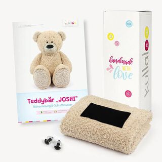 Teddy Geschenkset: Papierschnittmuster, Plüsch und 1 Paar Sicherheitsaugen [ 11 x 32 x 11 cm ] |, 